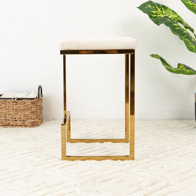 Joel - Mid Century Modern Luxury Upholstered Stool - R&R Furniture Gallery (Fountain Valley, CA)