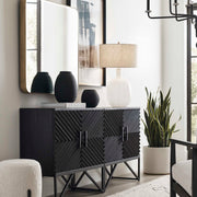 Whiteout mottled glass table lamp by Uttermost featuring a sleek white finish and modern design, ideal for contemporary decor.