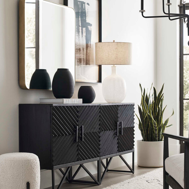 Whiteout mottled glass table lamp by Uttermost featuring a sleek white finish and modern design, ideal for contemporary decor.