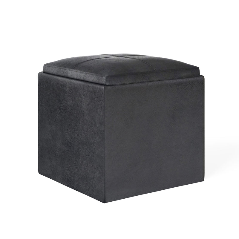 Rockwood - Upholstered Cube Storage Ottoman With Tray - R&R Furniture Gallery (Fountain Valley, CA)