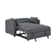 Sienna - Tufted Convertible Sleeper Sofa With Chaise - Gray - R&R Furniture Gallery (Fountain Valley, CA)