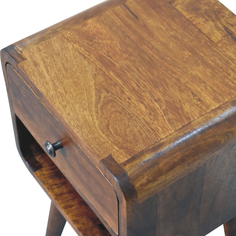 Mini Chestnut Curve Lower Bedside Nifhtstand - R&R Furniture Gallery (Fountain Valley, CA)