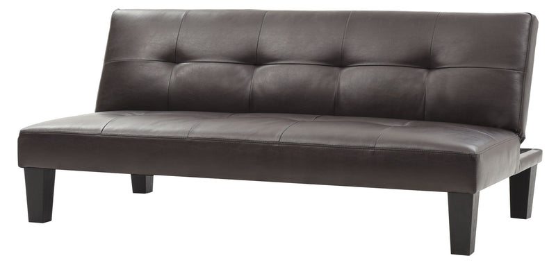 Glory Furniture Alan sofa bed futon sofa shown in a folded and unfolded position, showcasing versatile living room furniture.