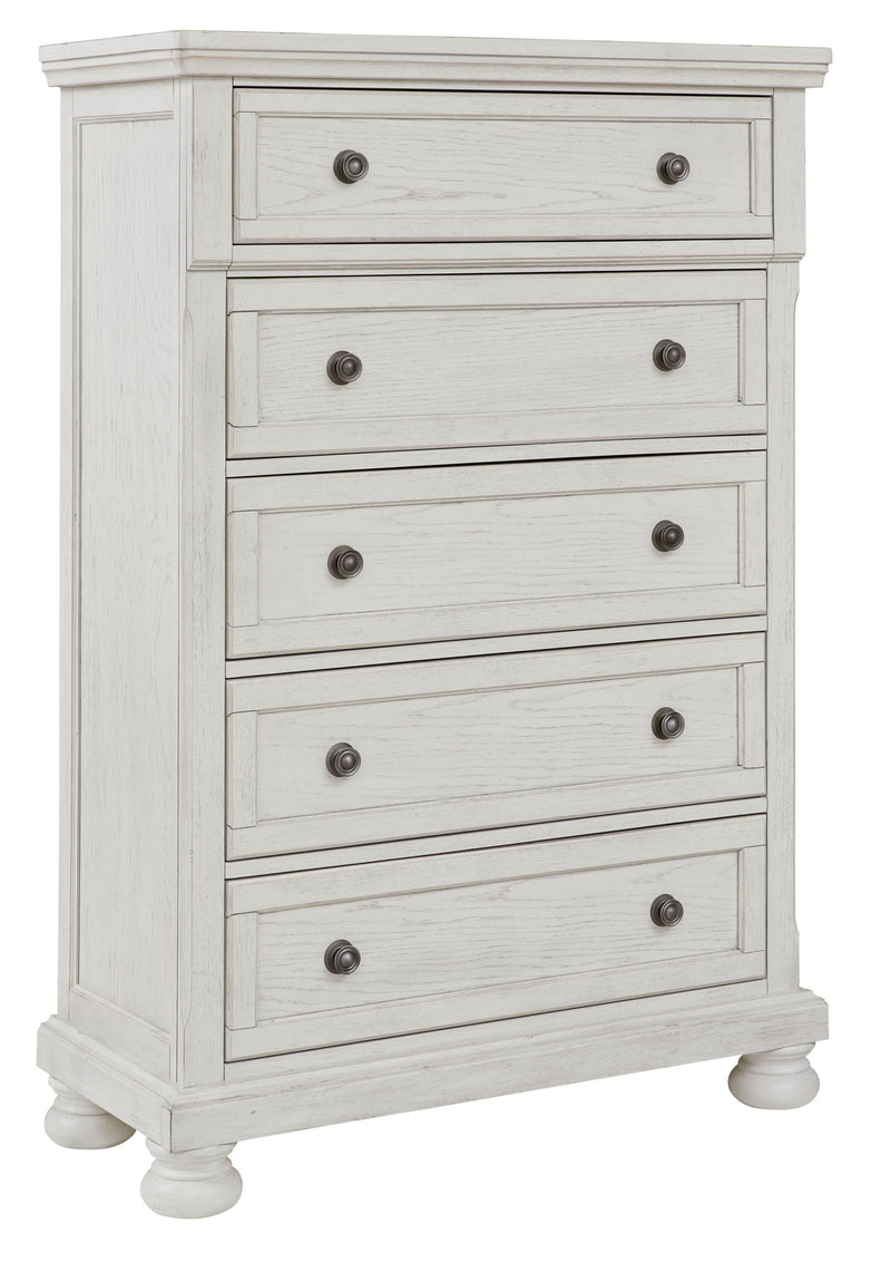 Robbinsdale - Five Drawer Chest - Antique White - R&R Furniture Gallery (Fountain Valley, CA)