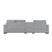 Noble House modular sofa couch with storage armrest and center console in a modern, stationary design with plush fabric.