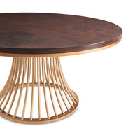 Camellia Field - Round Dining Table - Dark Brown / Gold - R&R Furniture Gallery (Fountain Valley, CA)