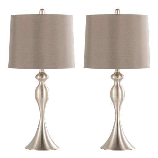 Pair of Lumi Source Ashland contemporary table lamps with sleek bases and fabric shades, perfect for modern home decor.