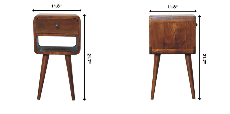 Mini Chestnut Curve Lower Bedside Nifhtstand - R&R Furniture Gallery (Fountain Valley, CA)