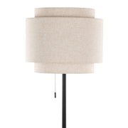 Lumi Source Tier contemporary floor lamp with sleek black stand and adjustable white lampshade, modern lighting for living room.