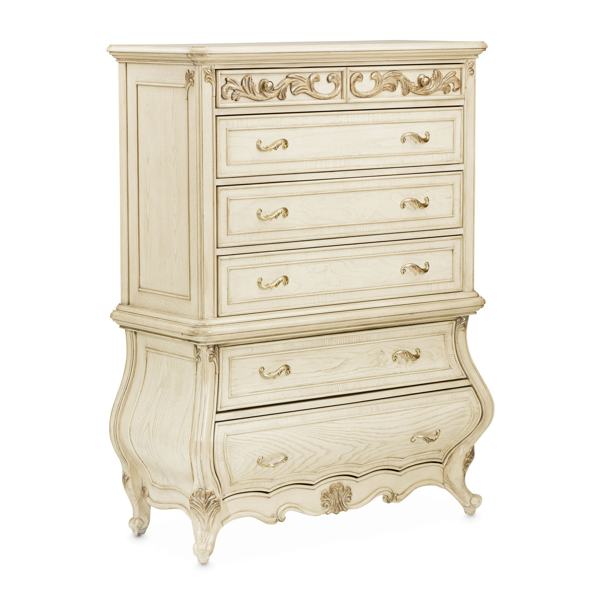 Platine de Royale - 6-Drawer Chest - Champagne - R&R Furniture Gallery (Fountain Valley, CA)
