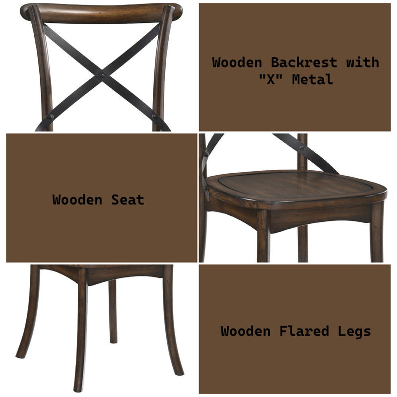 Kaelyn - Side Chair (Set of 2) - Dark Oak & Black Metal - R&R Furniture Gallery (Fountain Valley, CA)