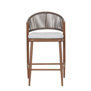 Outdoor 26" Counter Height Metal Frame Counter Stools With Scallop Shaped Backrest & Water Resistant Cushions - R&R Furniture Gallery (Fountain Valley, CA)