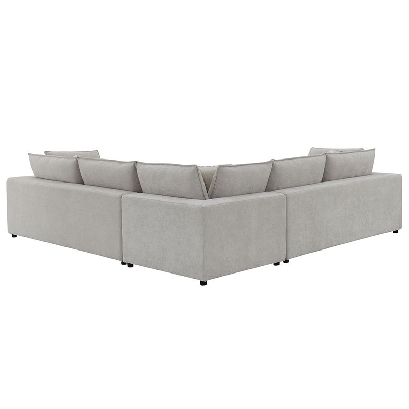 Marisa - Modular RF Loveseat With 2 Pillows - Beige Boucle - R&R Furniture Gallery (Fountain Valley, CA)