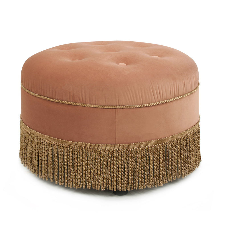 Yolanda - Round Upholstered Accent Ottoman - R&R Furniture Gallery (Fountain Valley, CA)