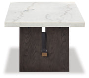 Burkhaus - Rectangular Cocktail Table - White / Dark Brown - R&R Furniture Gallery (Fountain Valley, CA)