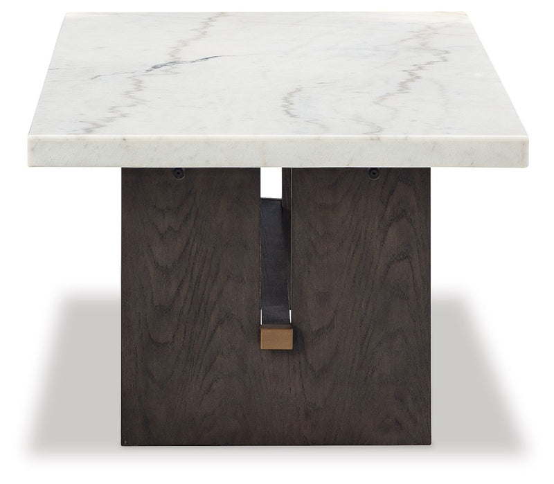 Burkhaus - Rectangular Cocktail Table - White / Dark Brown - R&R Furniture Gallery (Fountain Valley, CA)