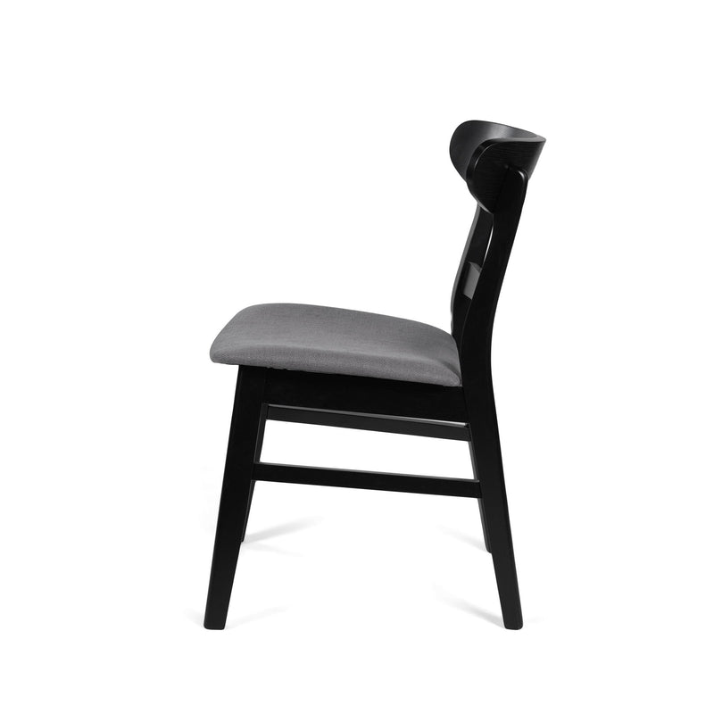 Noble House modern dining side chair with upholstered seat and wood frame, showcasing a stylish and comfortable design