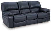 Leesworth - 3 Pc. - Power Reclining Sofa, Power Reclining Loveseat, Power Rocker Recliner - Ocean - R&R Furniture Gallery (Fountain Valley, CA)