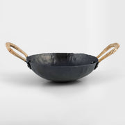 Black hammered iron catchall bowl by TOV Furniture, versatile serving bowl with textured finish for stylish storage.