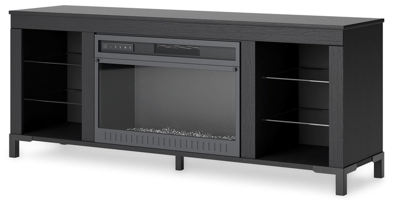 Cayberry - TV Stand With Fireplace - Black - R&R Furniture Gallery (Fountain Valley, CA)