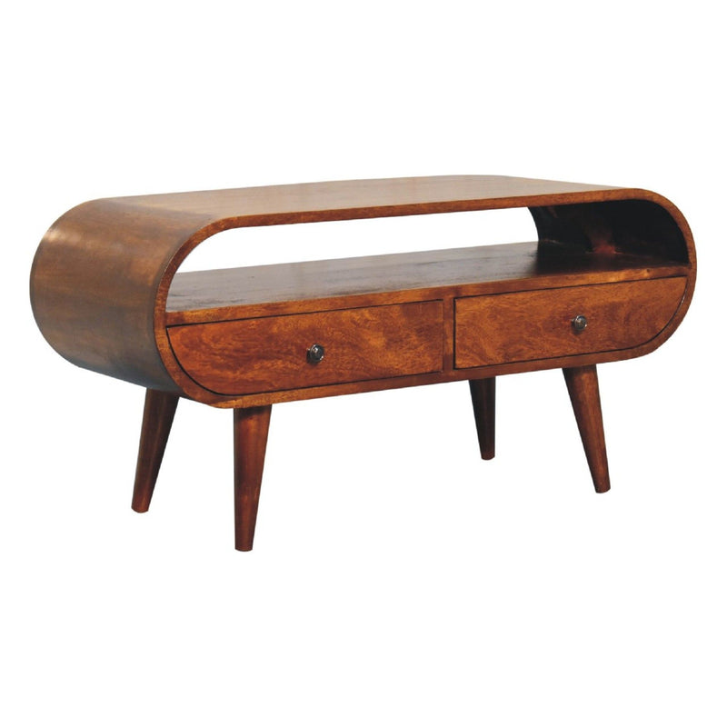 Solid Wood Circular TV Stand - R&R Furniture Gallery (Fountain Valley, CA)