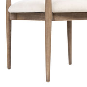 Artemis - Mixed Material Upholstered Dining Arm Chair - Warm White - R&R Furniture Gallery (Fountain Valley, CA)