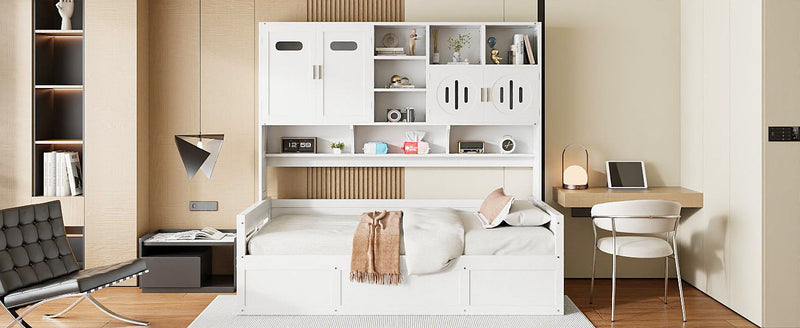 Daybed With All-In-One Cabinet And Shelf - R&R Furniture Gallery (Fountain Valley, CA)