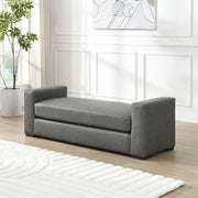 Ottoman With Unique Armrest Design For Living Spaces - R&R Furniture Gallery (Fountain Valley, CA)