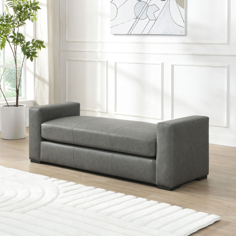 Ottoman With Unique Armrest Design For Living Spaces - R&R Furniture Gallery (Fountain Valley, CA)
