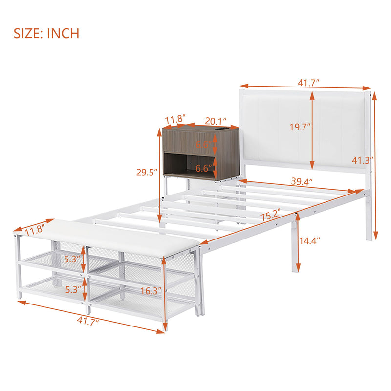 Platform Bed With 2 Tier Storage Shelves, Storage Cabinet - R&R Furniture Gallery (Fountain Valley, CA)