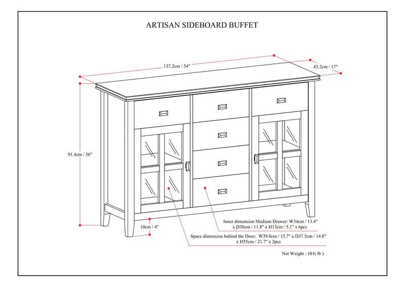 Artisan - Handcrafted Sideboard Buffet - R&R Furniture Gallery (Fountain Valley, CA)