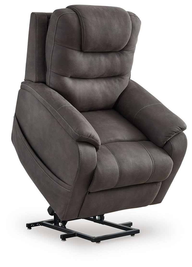 Snowfield - Power Lift Recliner - Gunmetal - R&R Furniture Gallery (Fountain Valley, CA)
