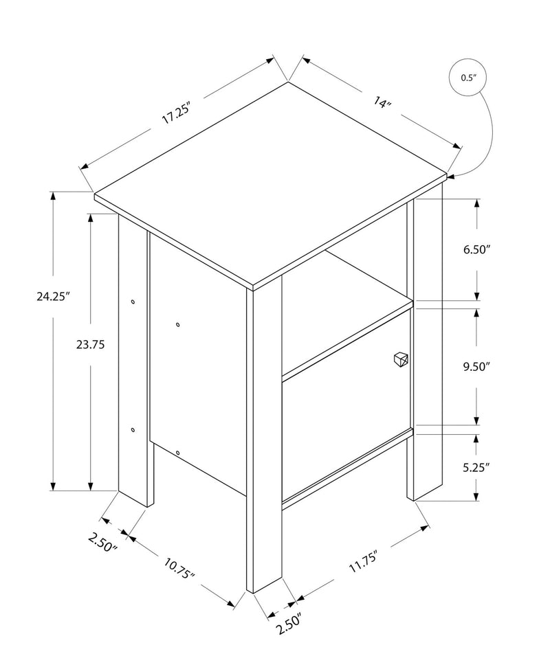 Accent Nightstand Side Table, Storage, Transitional - Oak - R&R Furniture Gallery (Fountain Valley, CA)