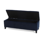 Noble House upholstered storage ottoman bench with cushioned top and fabric exterior, ideal for living room or bedroom decor.