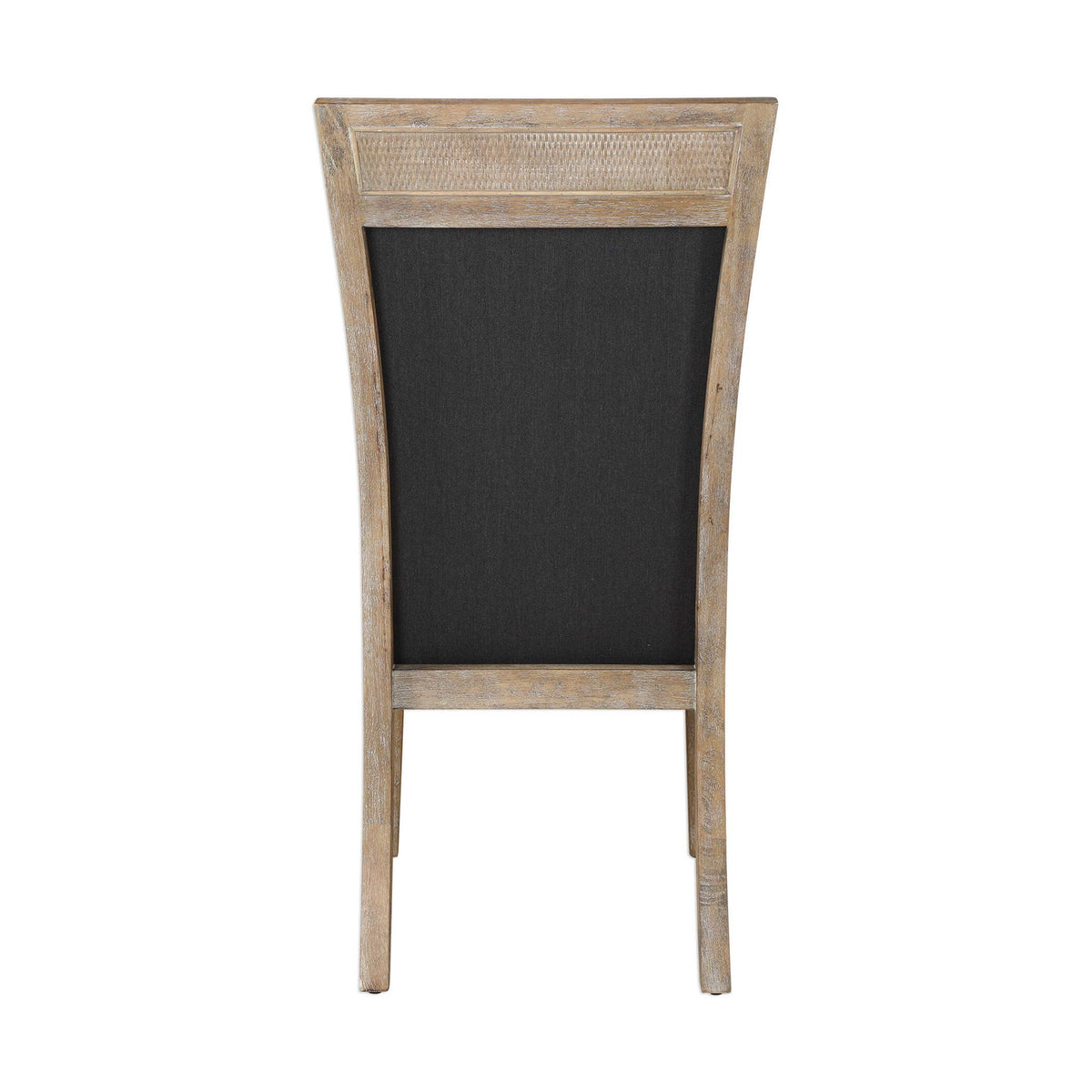 Dark gray Uttermost Encore armless side chair with sleek modern design and cushioned seat, perfect for contemporary living spaces.