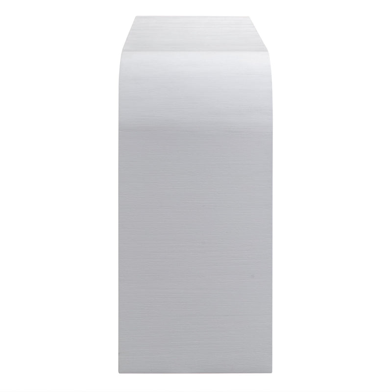 TOV Furniture Hump console table with a sleek wooden surface and modern design, ideal for entryways or living rooms.