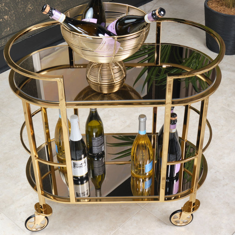 Savannah Breeze - Bar Cart - Bright Gold - R&R Furniture Gallery (Fountain Valley, CA)