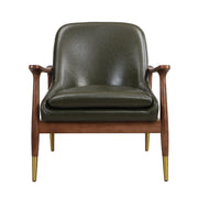 Mid - Century Accent Chair With Cushioned Seat, Brass Tipped Legs - R&R Furniture Gallery (Fountain Valley, CA)