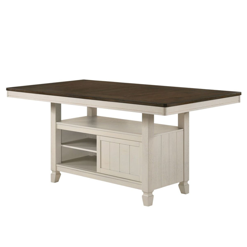 Tasnim - Counter Dining Table - Oak & Antique White - R&R Furniture Gallery (Fountain Valley, CA)