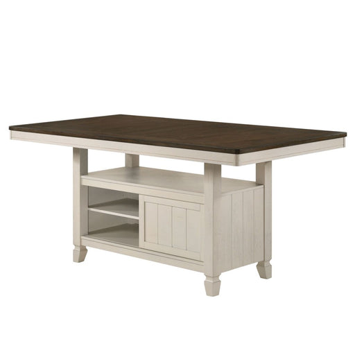 Tasnim - Counter Dining Table - Oak & Antique White - R&R Furniture Gallery (Fountain Valley, CA)