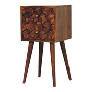 Mini Cube Carved 2 Drawer Nightstand - R&R Furniture Gallery (Fountain Valley, CA)