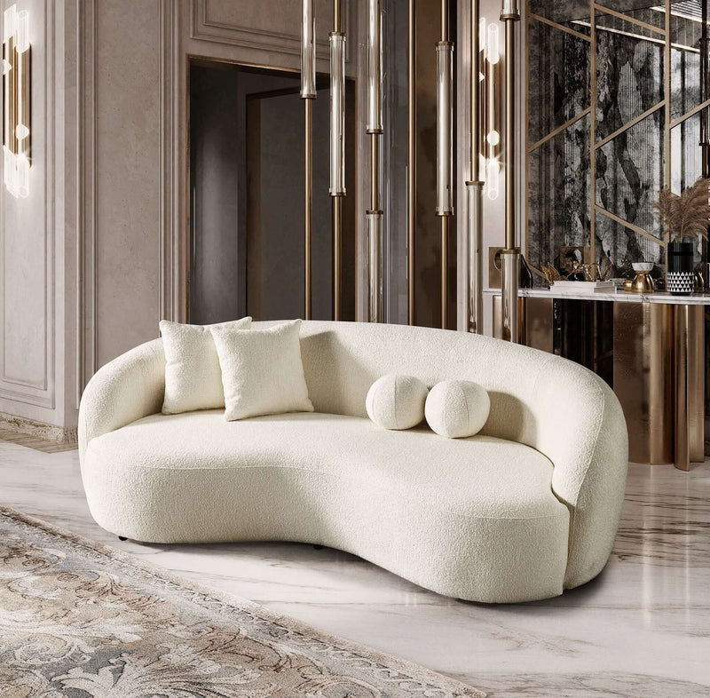 Drake - Japandi Style Curvy Boucle Sofa - R&R Furniture Gallery (Fountain Valley, CA)