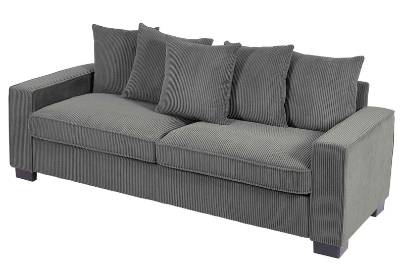 Luxe Sofa With 5 Matching Toss Pillows, Sleek Design, Spacious And Comfortable 3 Seater Couch - R&R Furniture Gallery (Fountain Valley, CA)