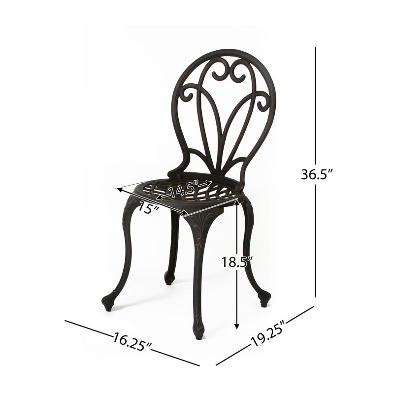 Thomas - 3 Pieces Cast Bistro Set - Black / Gold - R&R Furniture Gallery (Fountain Valley, CA)