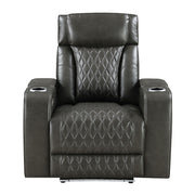 Taddeo - Power Motion Recliner With Power Headrest, USB, Wireless Charger & LED - Dark Gray - R&R Furniture Gallery (Fountain Valley, CA)