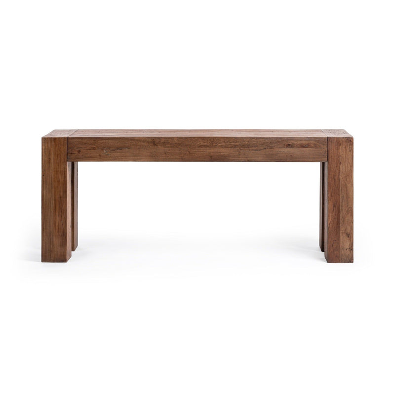 Classic Home Montera coffee table with a sleek wooden top and sturdy metal legs in a modern living room setting.