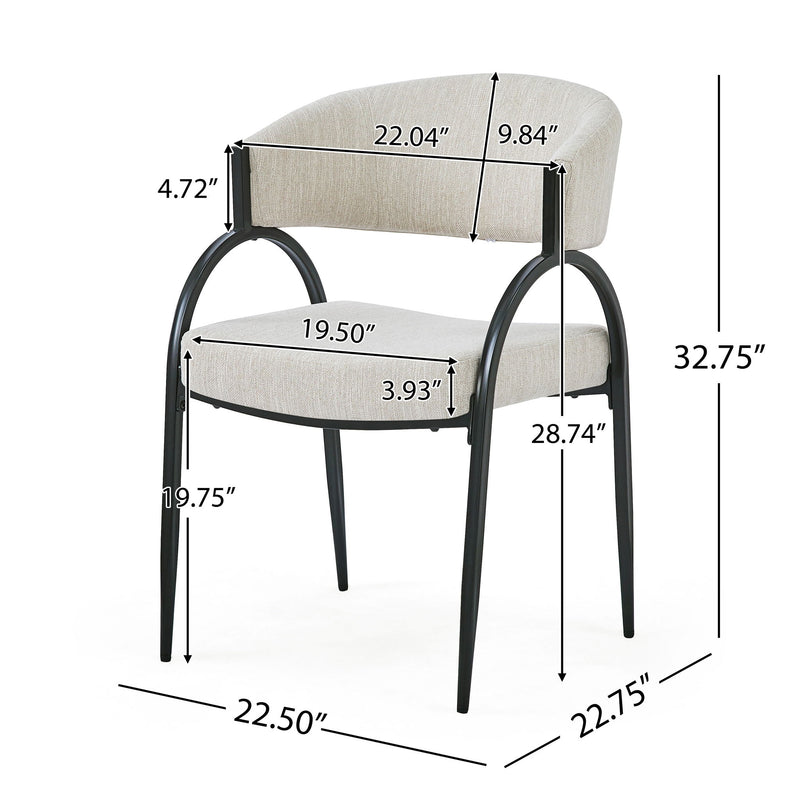 Contemporary Upholstered Dining Chairs With Metal Legs (Set of 2) - R&R Furniture Gallery (Fountain Valley, CA)