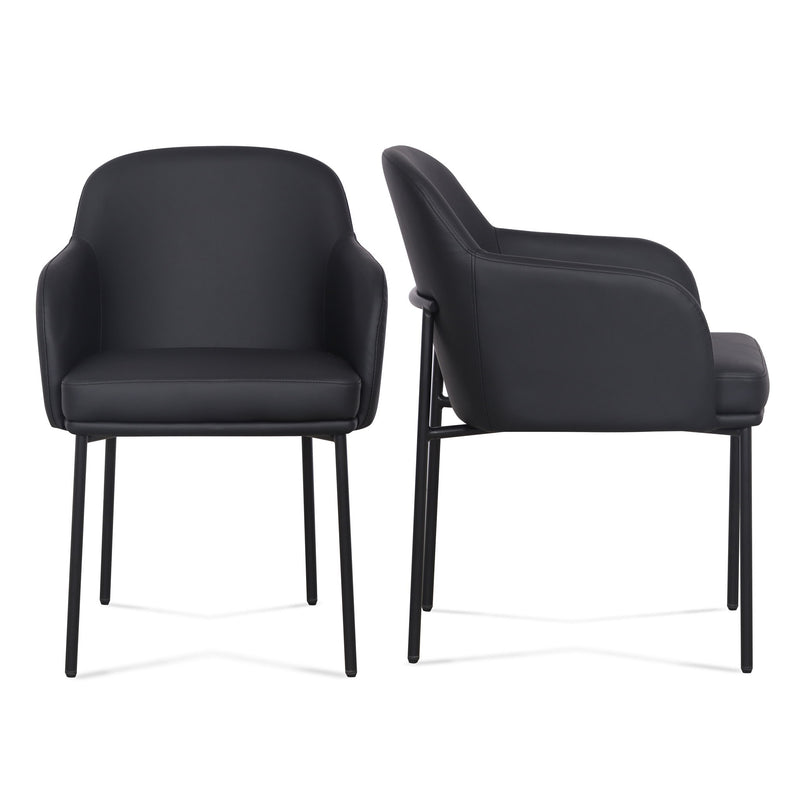 Pair of Sydney armchairs by TOV Furniture in modern fabric with wooden legs, showcasing stylish and comfortable seating.