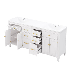 2 Piece Freestanding Bathroom Vanity Set With Sink Top, Reversible Dual Layout