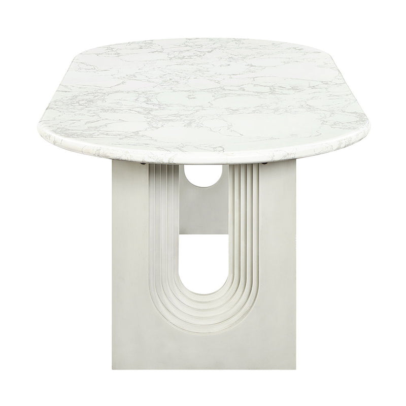 Zayn - Dining Table - White Natrual Marble Top & White - R&R Furniture Gallery (Fountain Valley, CA)